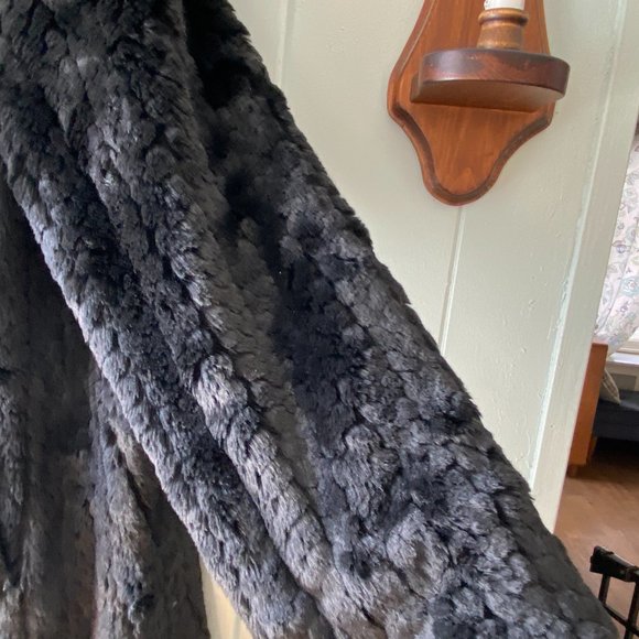 Orvis Reversible Coat Faux Fur Button Front - Picture 12 of 12